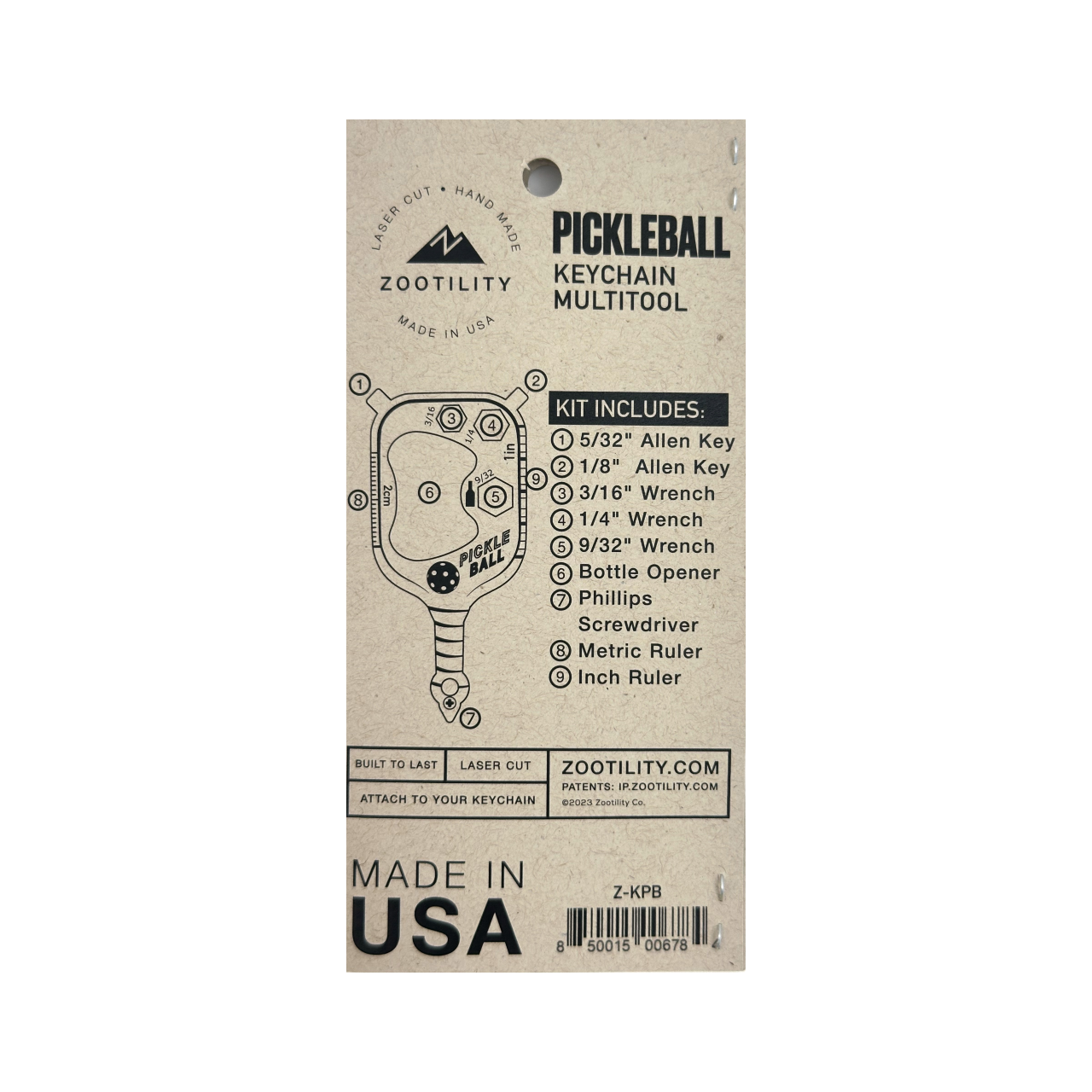 Pickle Ball 9-in-1 Keychain Multi-Tool