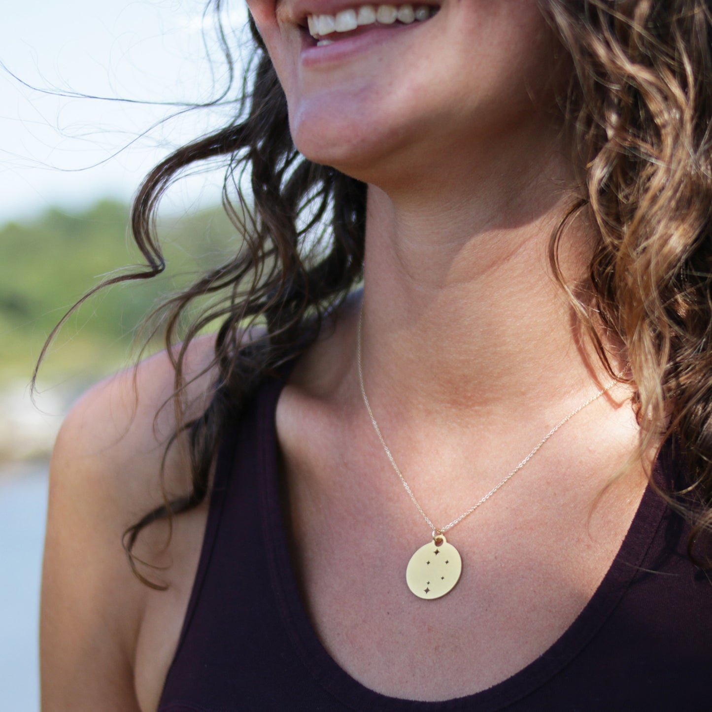 Zodiac Constellation Gold Pendant