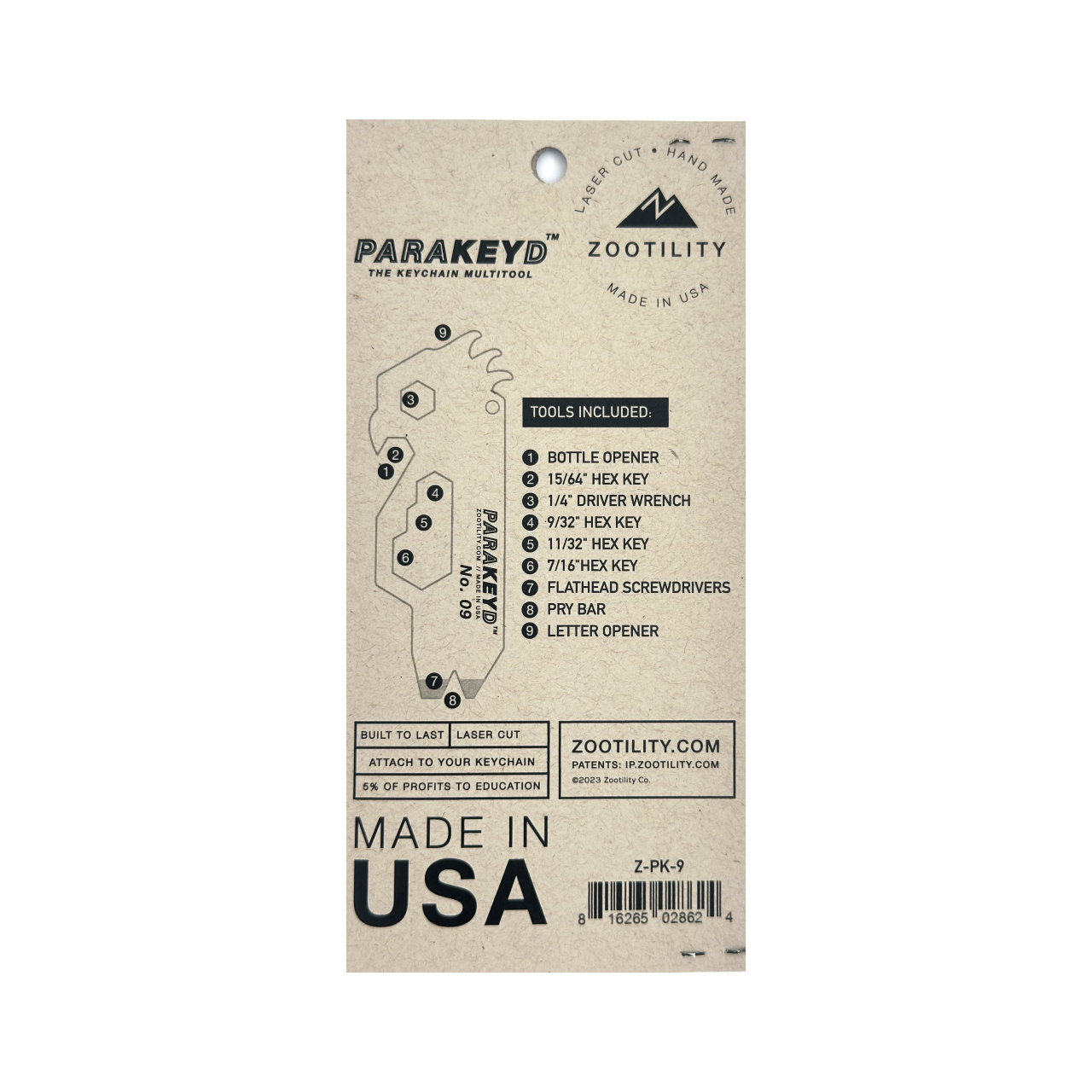 ParaKEYd™ 9-in-1 Multi-Tool